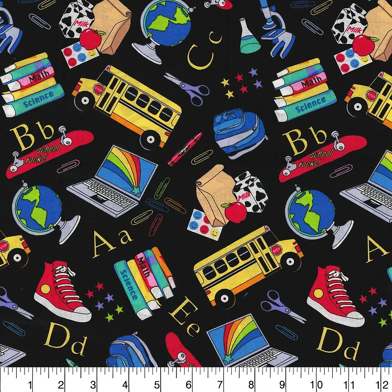 Fabric Traditions School Supply Toss Cotton Fabric