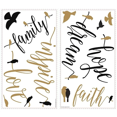 RoomMates Inspirational Words With Birds Peel & Stick Wall Decals