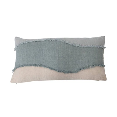 Hello Honey® Multicolor Cotton Applique Lumbar Pillow