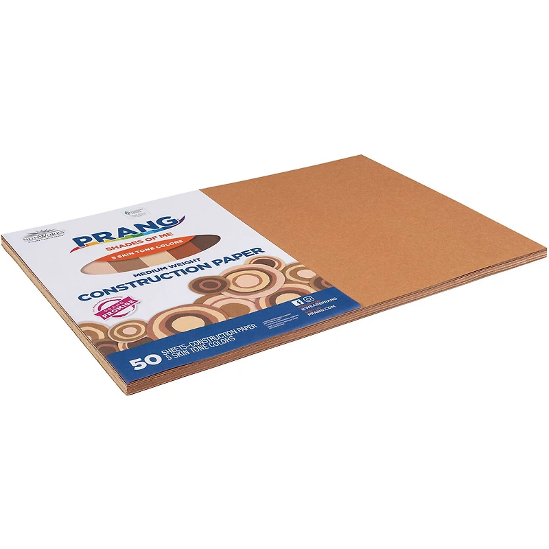 Prang® 12" x 18" Shades of Me Medium Weight Construction Paper, 5 Packs of 50 Sheets