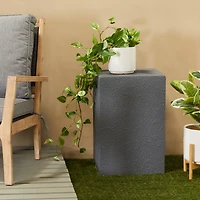 Black Contemporary Garden Stool, 17" x 17" x 24"