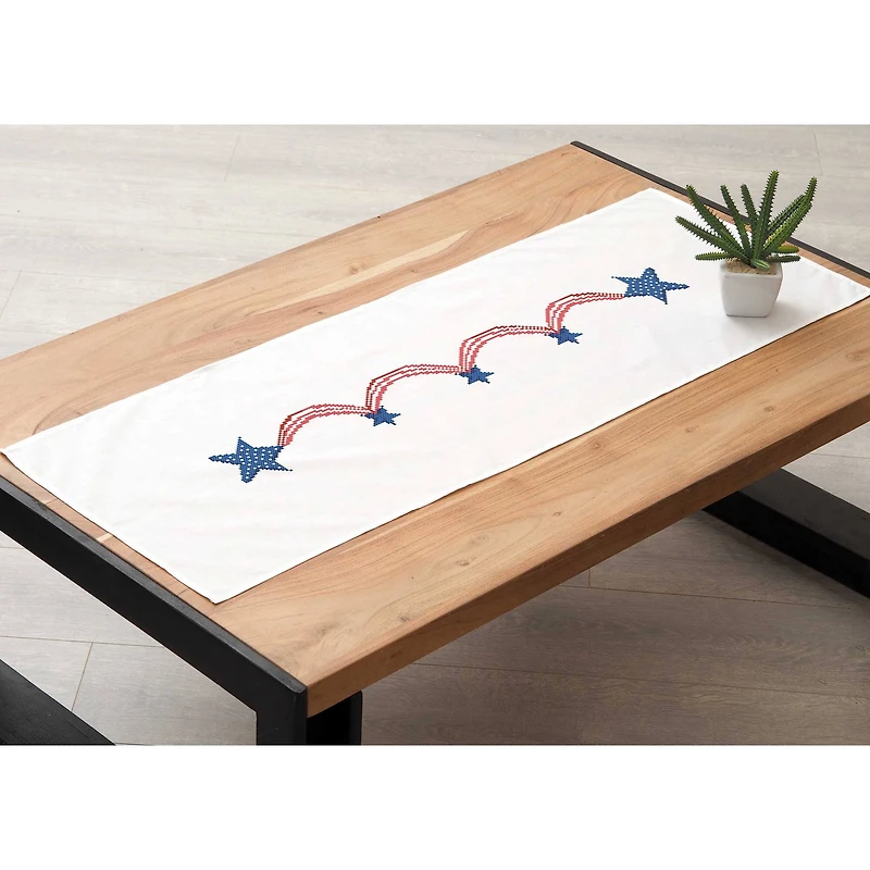 Leisure Arts® Patriotic Table Runner Stamped Cross Stitch Kit