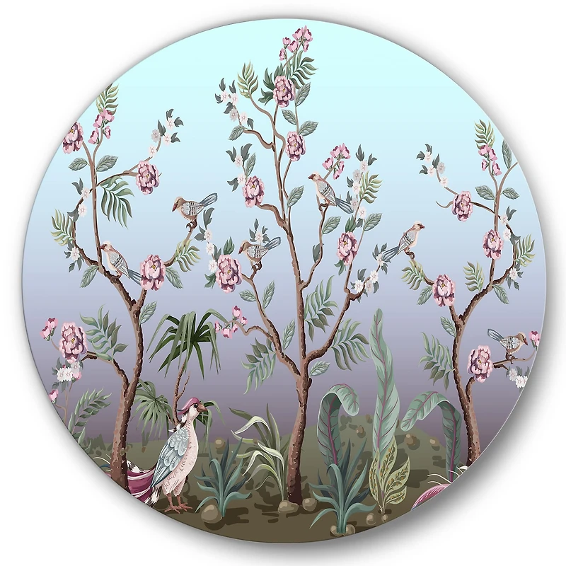 Designart - Chinoiserie With Birds and Peonies II