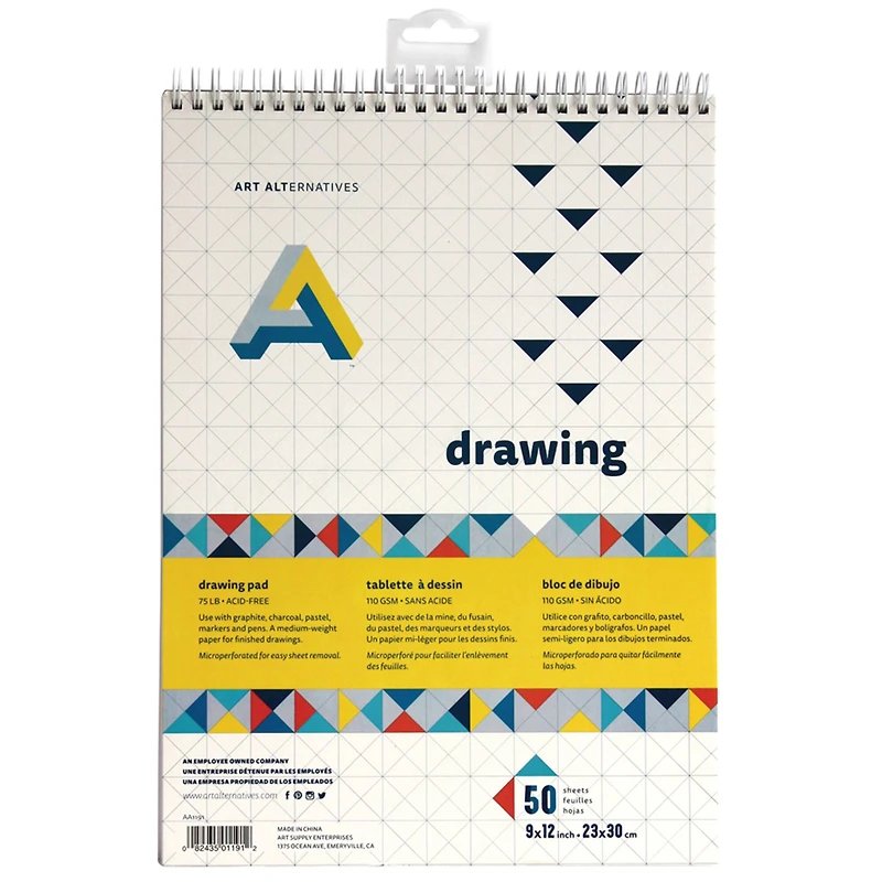 Art Alternatives Drawing Pad, 9" x 12"
