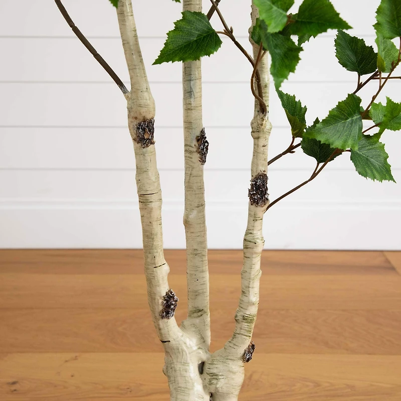 6ft. Potted Green Artificial Birch Tree with Real Touch Leaves