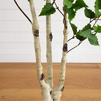 6ft. Potted Green Artificial Birch Tree with Real Touch Leaves