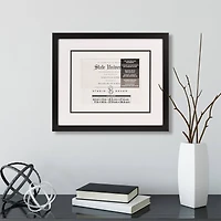 6 Pack: 8.5" x 11" / 11" x 14" Black Document Frame with White Triple Mat by Studio Décor®