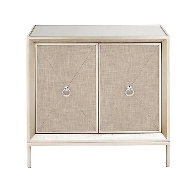 Beige Wood Glam Cabinet