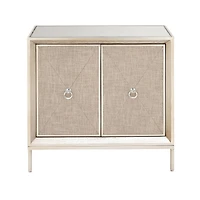 Beige Wood Glam Cabinet