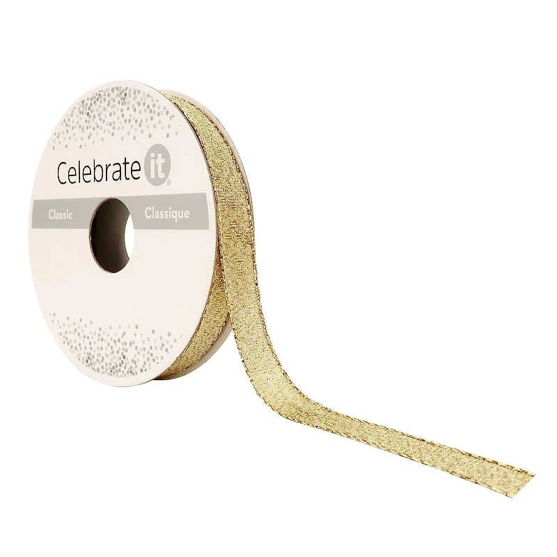 3/8" x 7yd. Metallic & Sheer Ribbon by Celebrate It™