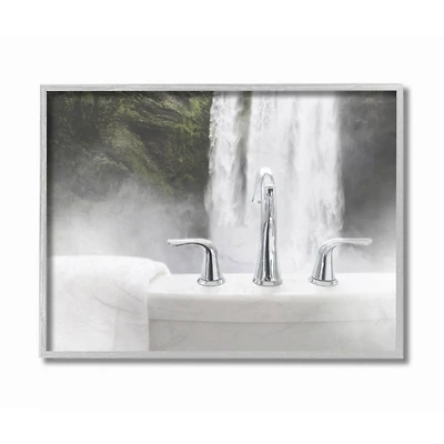 Stupell Industries Waterfall Bath Time Bathroom Framed Wall Art