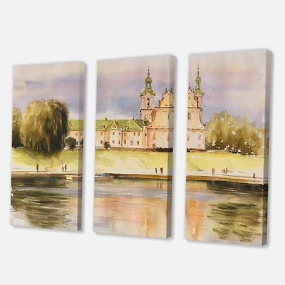 Designart - Historic Church On The Rock On Banks of The River