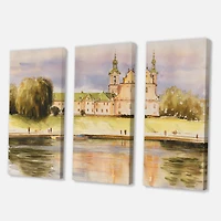 Designart - Historic Church On The Rock On Banks of The River