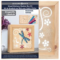 Leisure Arts® Beginner Dragonfly Wood Stitchery Shadow Box Kit 