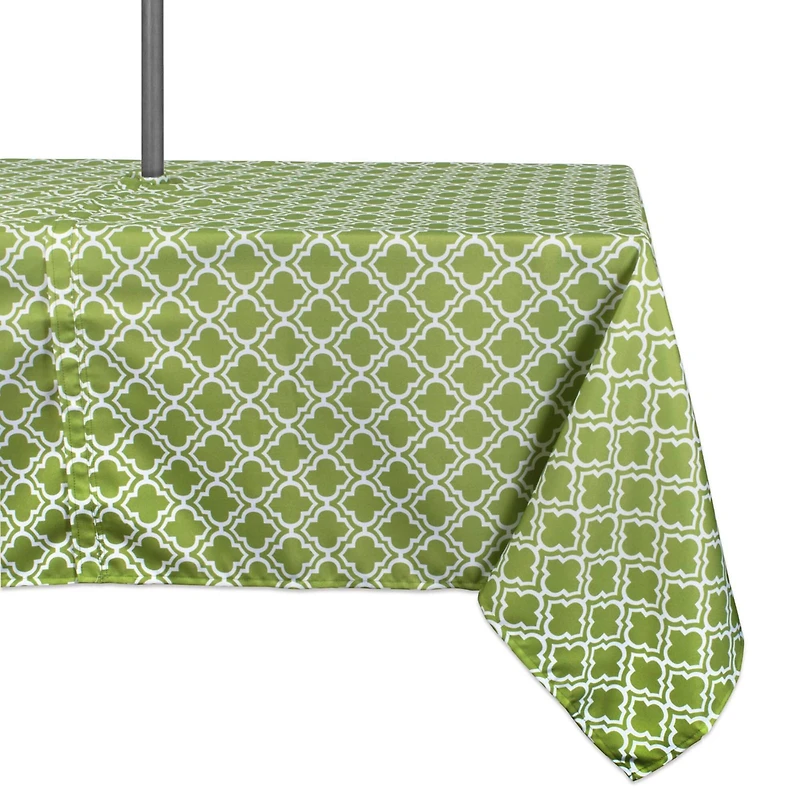 DII® 84" Green Lattice Outdoor Tablecloth with Zipper