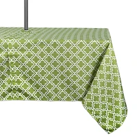 DII® 84" Green Lattice Outdoor Tablecloth with Zipper