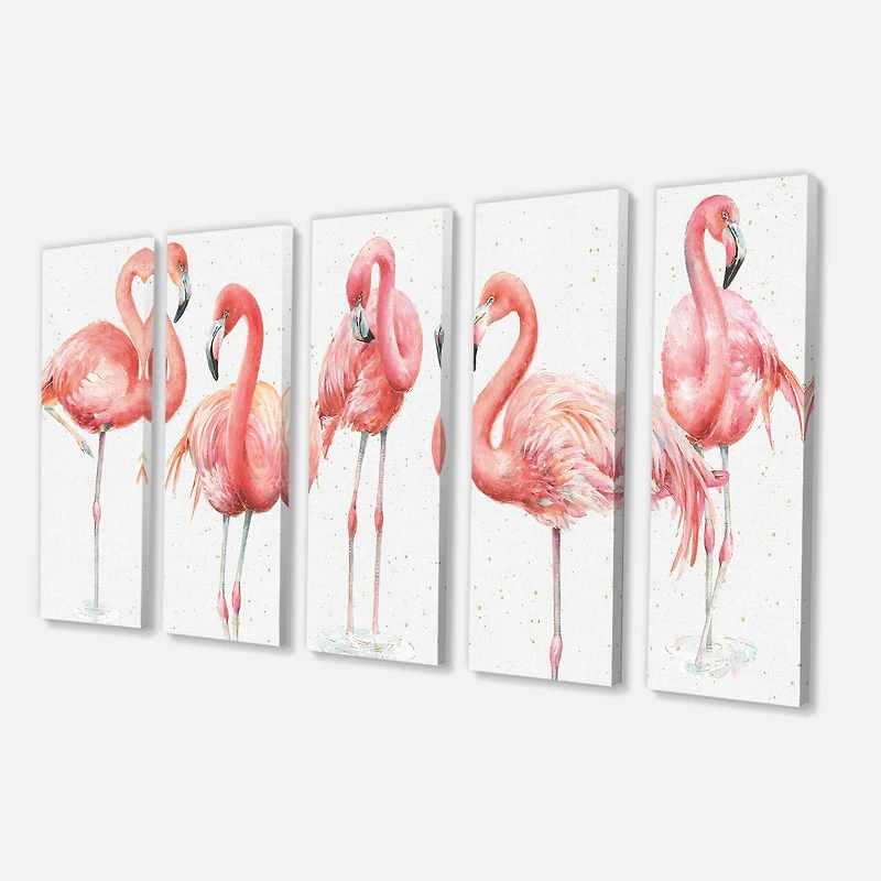 Designart - Gracefully Pink Shabby flamingo