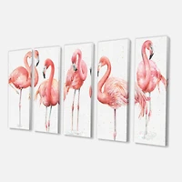 Designart - Gracefully Pink Shabby flamingo