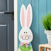 Glitzhome® 42" Easter Wooden Bunny Welcome Porch Sign