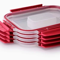 Joseph Joseph Nest Lock 8-piece Rectangular Food Storage Container Set Red