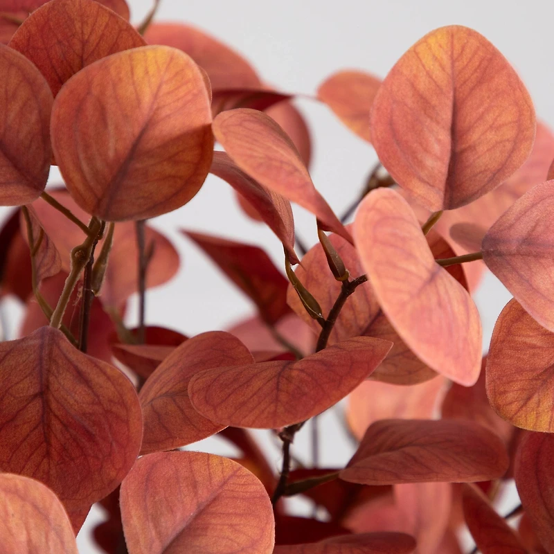 29" Artificial Coral Eucalyptus Arrangement in Black Vase