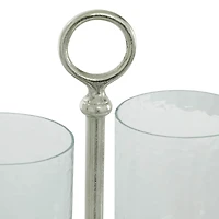 14" Silver Aluminum Traditional Candle Holder Lantern