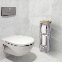Rustic White Toilet Paper Dispenser with Storage & Drawer