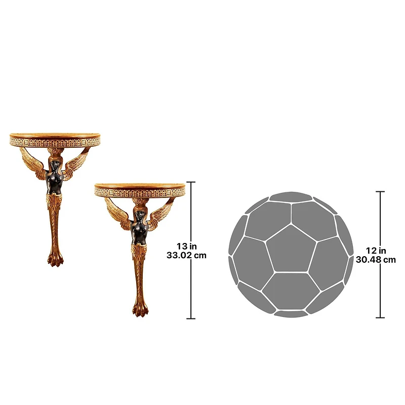 Design Toscano 13" Egyptian Winged Caryatid Wall Shelves, 2ct.