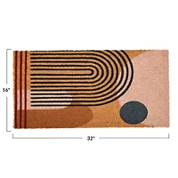 Hello Honey® Geometric Coir Doormat