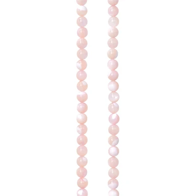 12 Pack: Light Pink Mother of Pearl Round Beads, 4mm by Bead Landing™