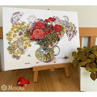Merejka Zinnia & Dill Counted Cross Stitch Kit