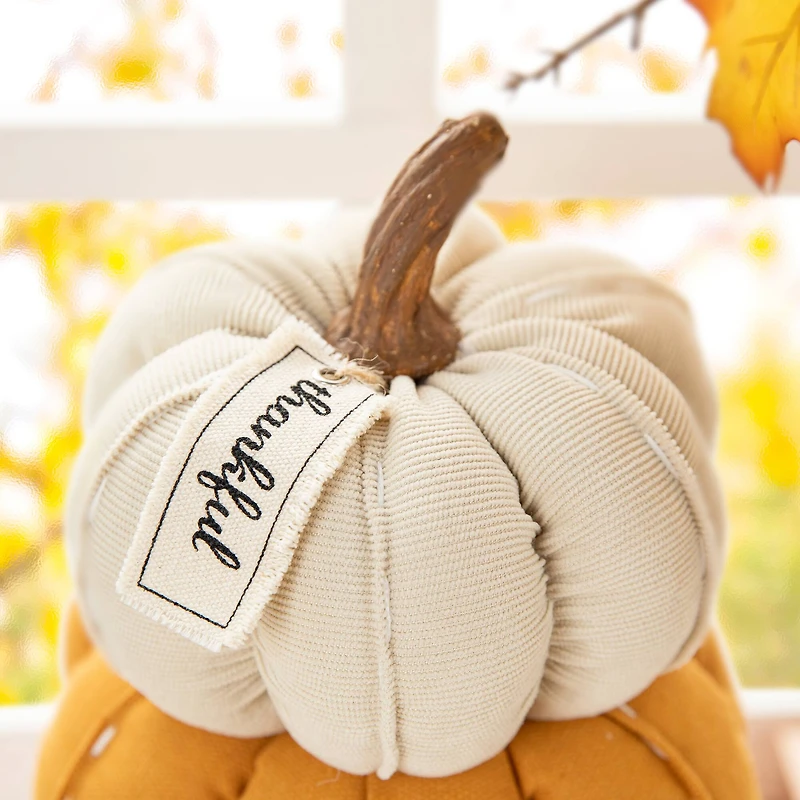 Glitzhome® 13" Fall Stacked Fabric Pumpkin