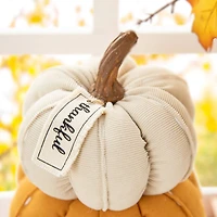 Glitzhome® 13" Fall Stacked Fabric Pumpkin