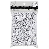 White & Black Number Acrylic Circle Craft Beads, 7mm by Bead Landing™