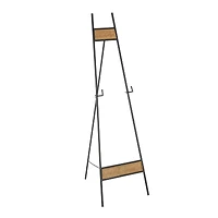 51" Black Metal Easel with Wood Accents