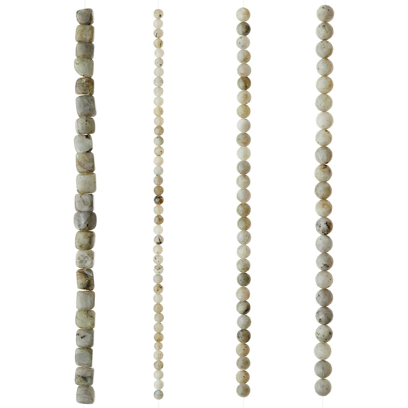 6 Pack: Labradorite Stone Mix Beads by Bead Landing™