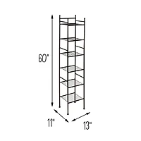 Honey Can Do Black 6-Tier Space-Saving Shelving Tower