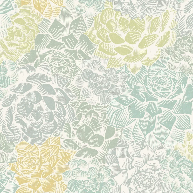 RoomMates Mr. Kate Succulent Plant Peel & Stick Wallpaper