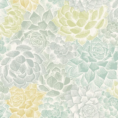 RoomMates Mr. Kate Succulent Plant Peel & Stick Wallpaper