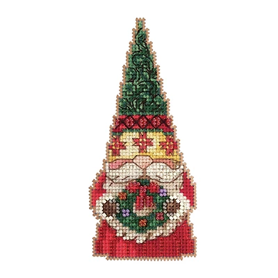 Mill Hill/Jim Shore Gnome With Wreath Counted Cross Stitch Kit