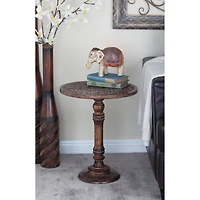 Brown Mango Wood Traditional Accent Table