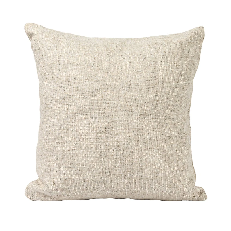 Hello Honey® Natural & Green Frog "The Kissing Booth is Closed" Linen Blend Pillow with French Knots