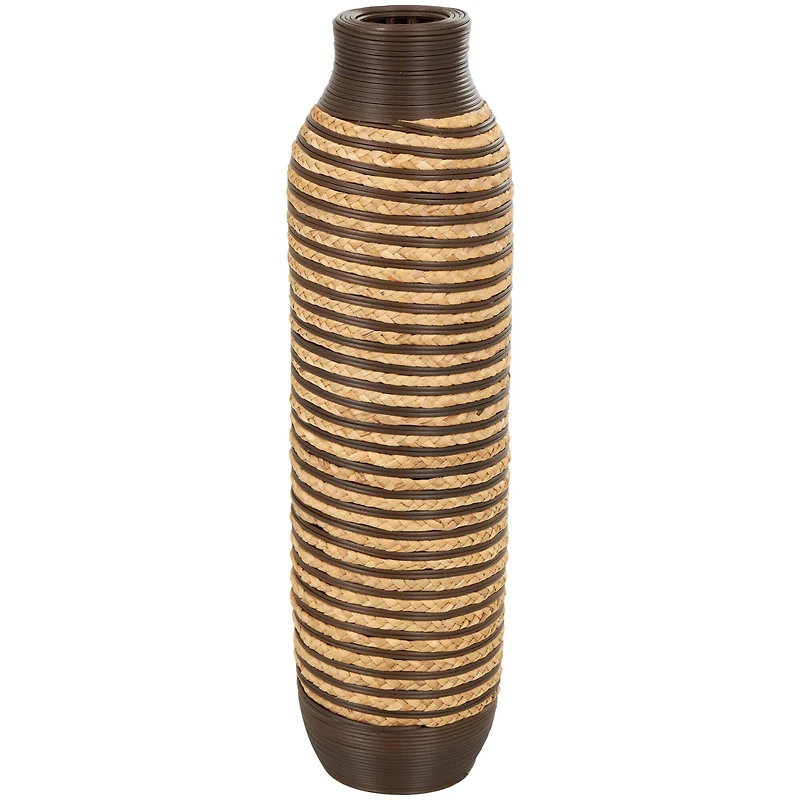 32" Brown Seagrass Handmade Vase