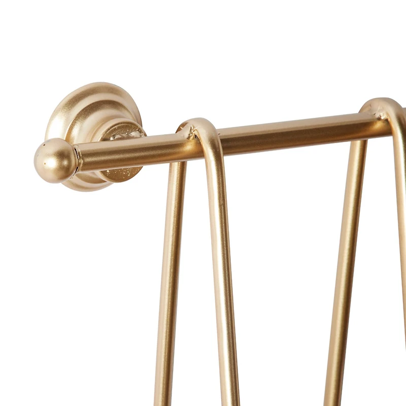 Gold Metal and Wood Modern Wall Shelves, 22" x 26" x 6"