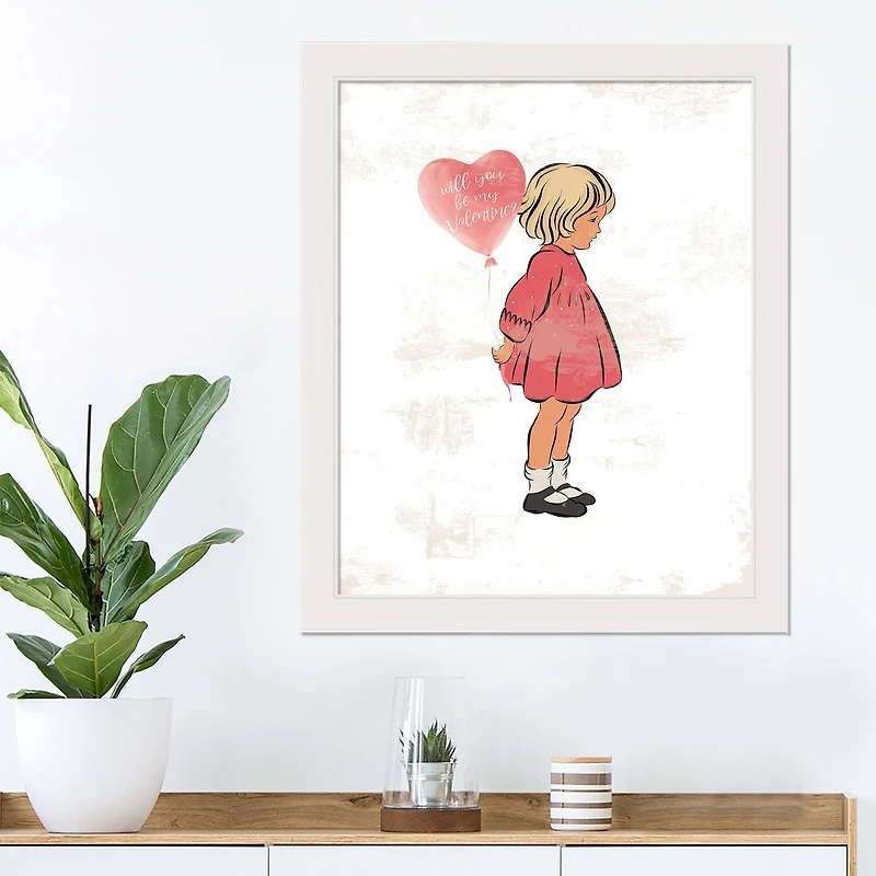 Be My Valentine 16" x 20" White Framed Print Under Plexiglass