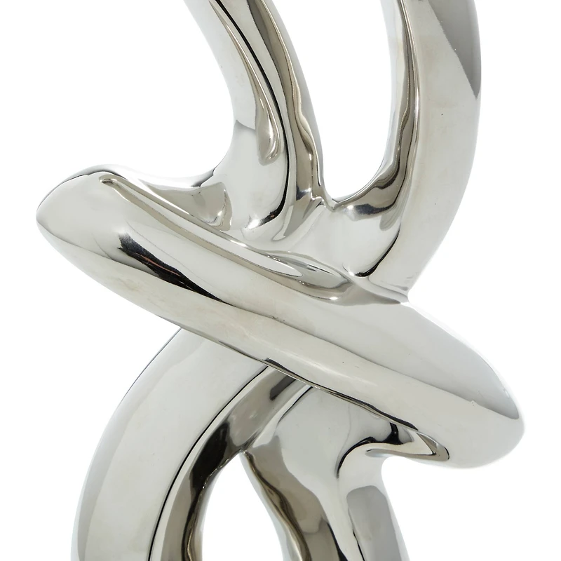 18" Silver Ceramic Modern Abstract Sculpture