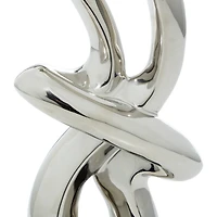 18" Silver Ceramic Modern Abstract Sculpture