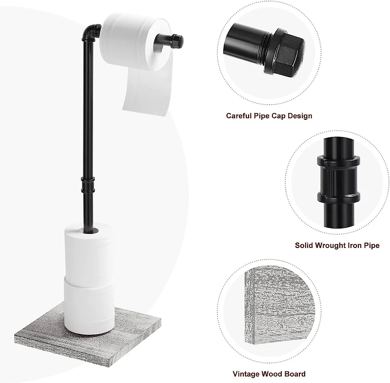 Freestanding Toilet Paper Holder Stand