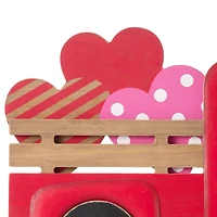 Glitzhome® 24" Metal Wooden Valentine's Truck Yard Stake & Hanging Sign