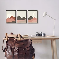 Stupell Industries Sun and Crescent Moon Desert Canyon Mountain Landscape Framed Wall Art